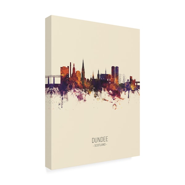 Michael Tompsett 'Dundee Scotland Skyline Portrait III' Canvas Art,35x47